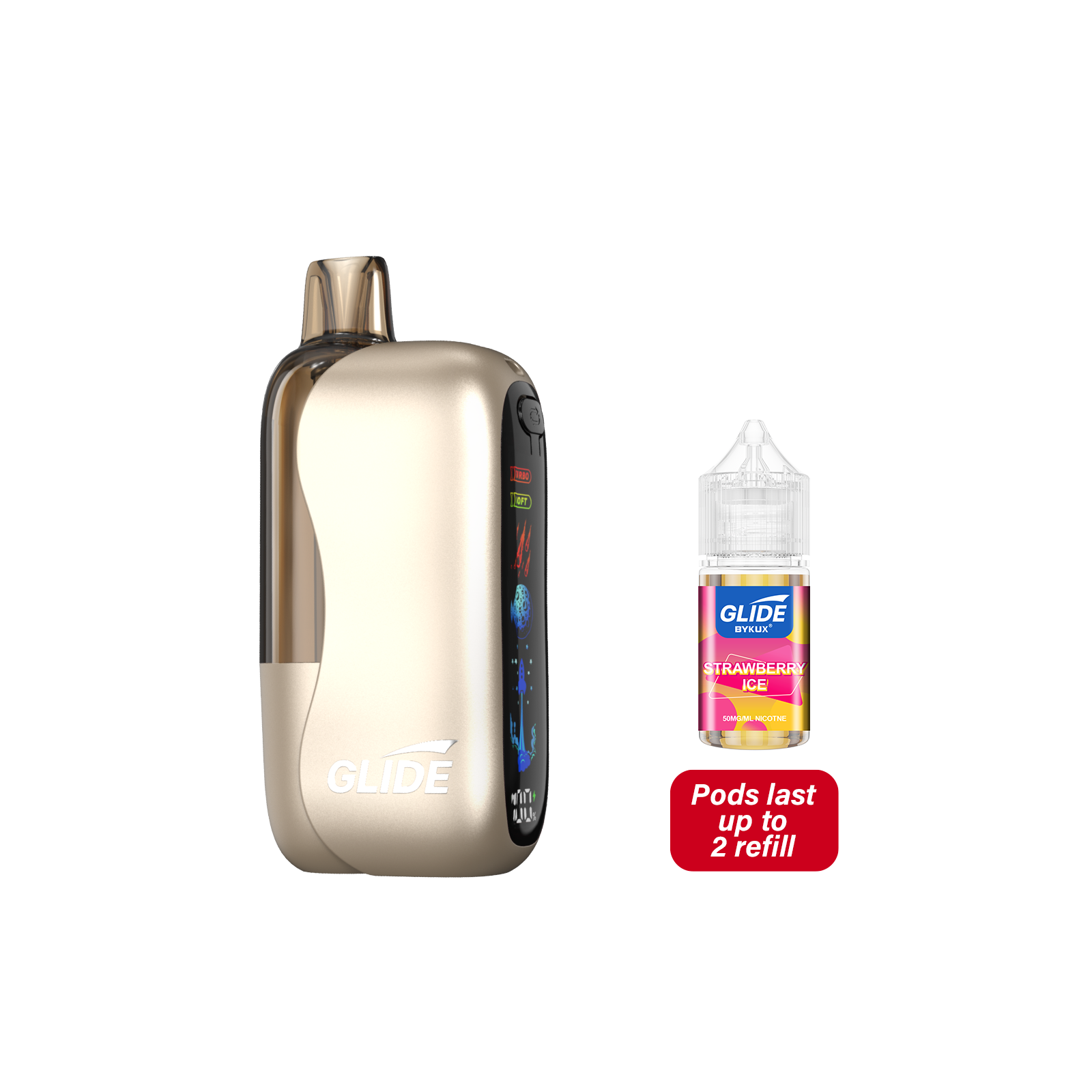 Glide 80K Pod Strawberry Ice Disposable Vape - Black Coral